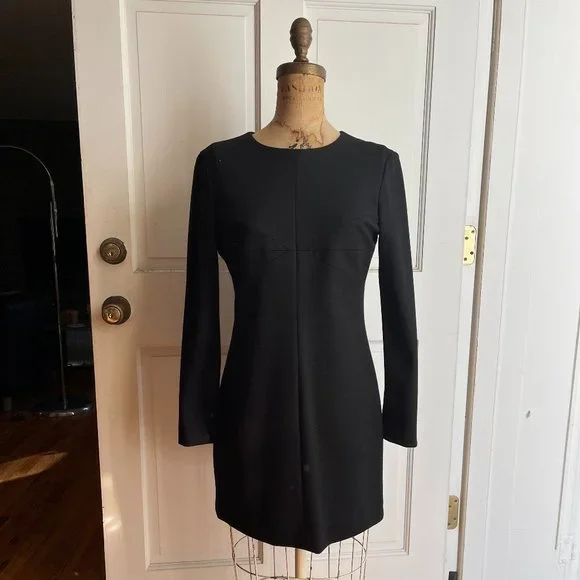 Diane Von Furstenberg | Dresses | Vintage Dvf Black Wool Blend Long Sleeve  Dress | Poshmark